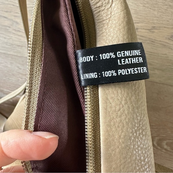 New Born Small Leather Backpack Taupe Bag - Picture 7 of 11